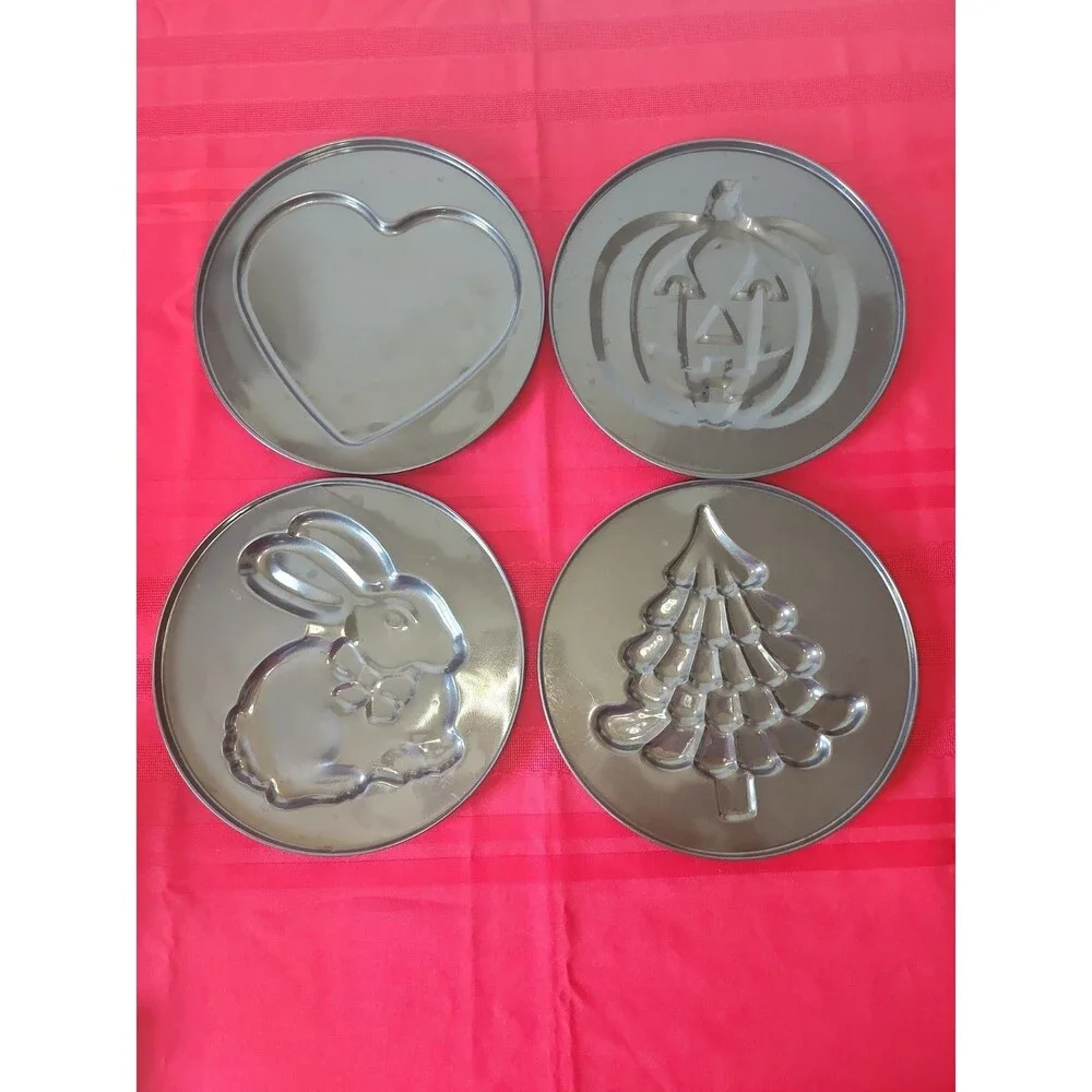 4pc Lot Holiday Springform Cake Pan Replace Bottoms Heart Tree Pumpkin Bunny